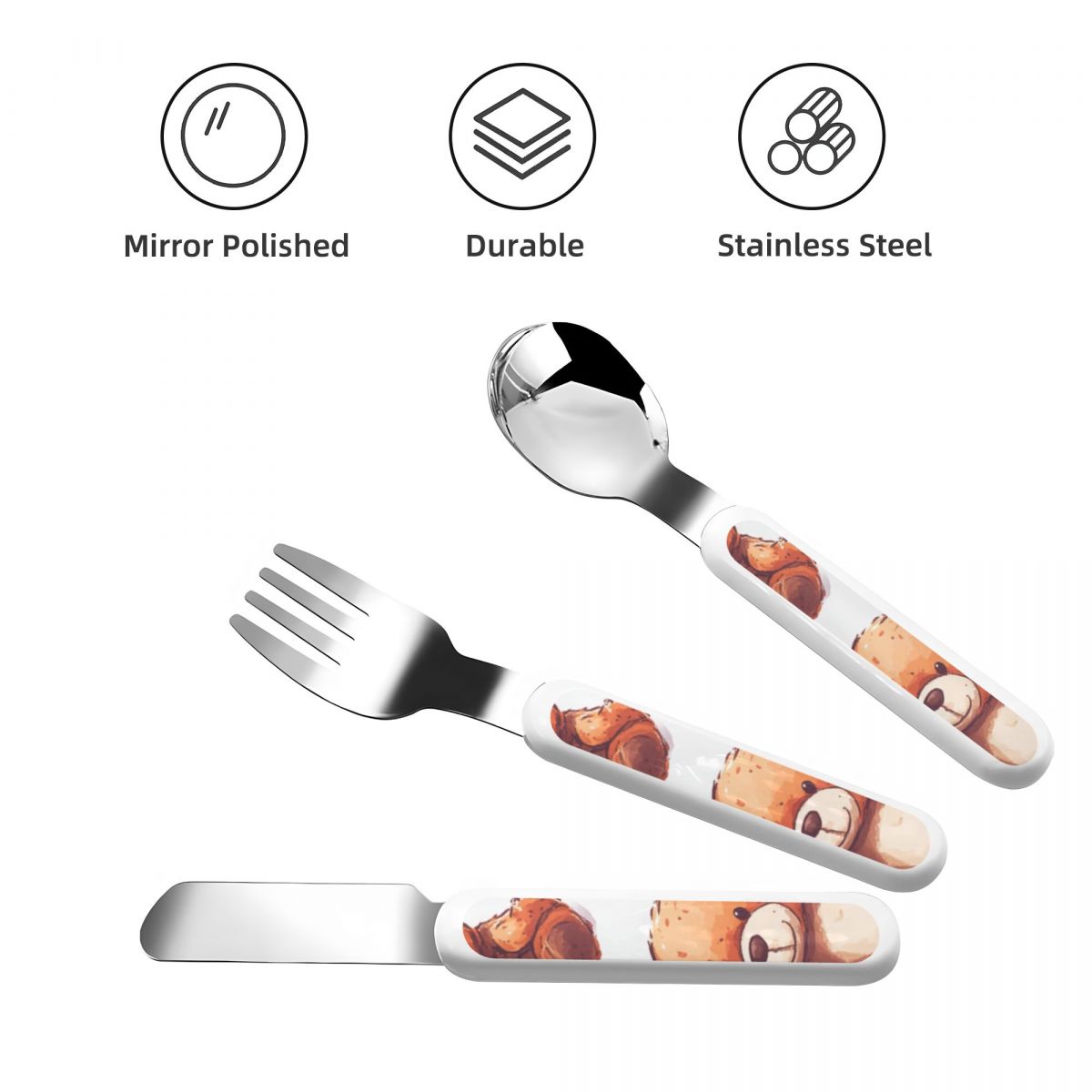 Kids Cutlery Set Straight Handle