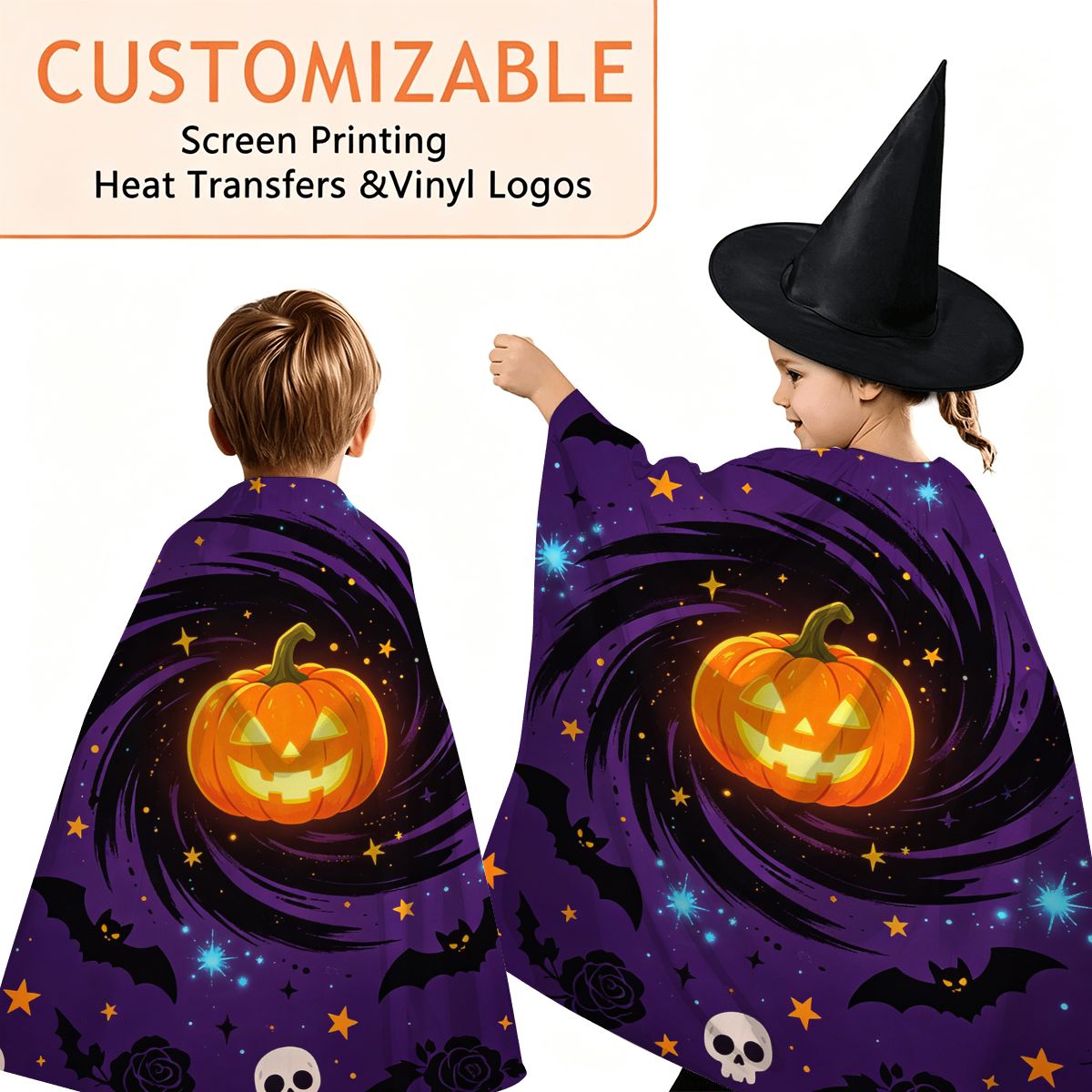 Kids Halloween Cape and Hat