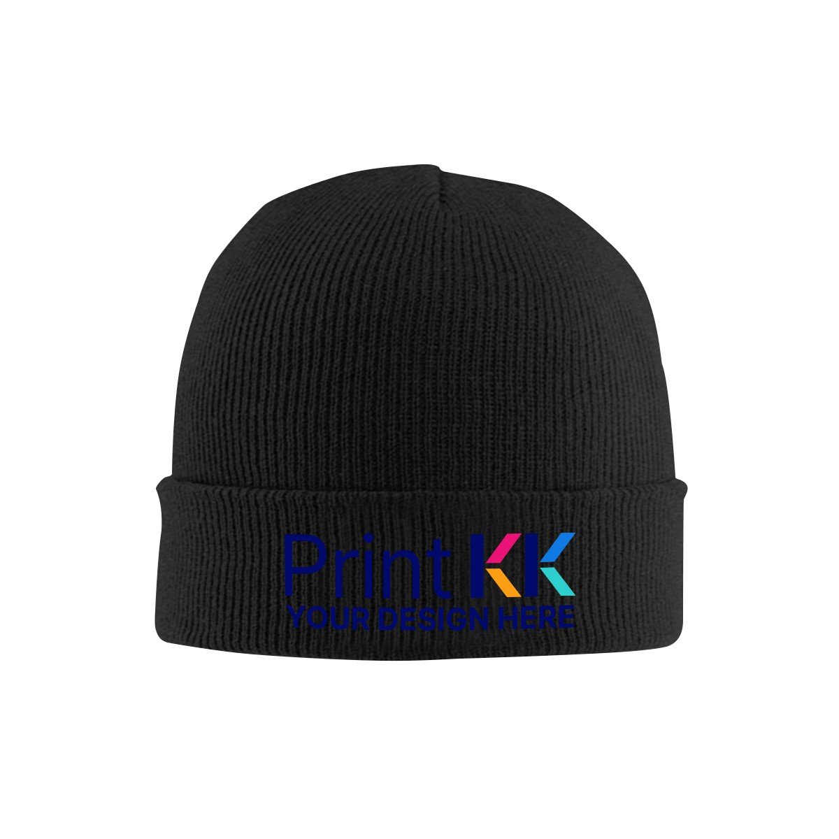 Knit Hat with Heat Transfer Patch