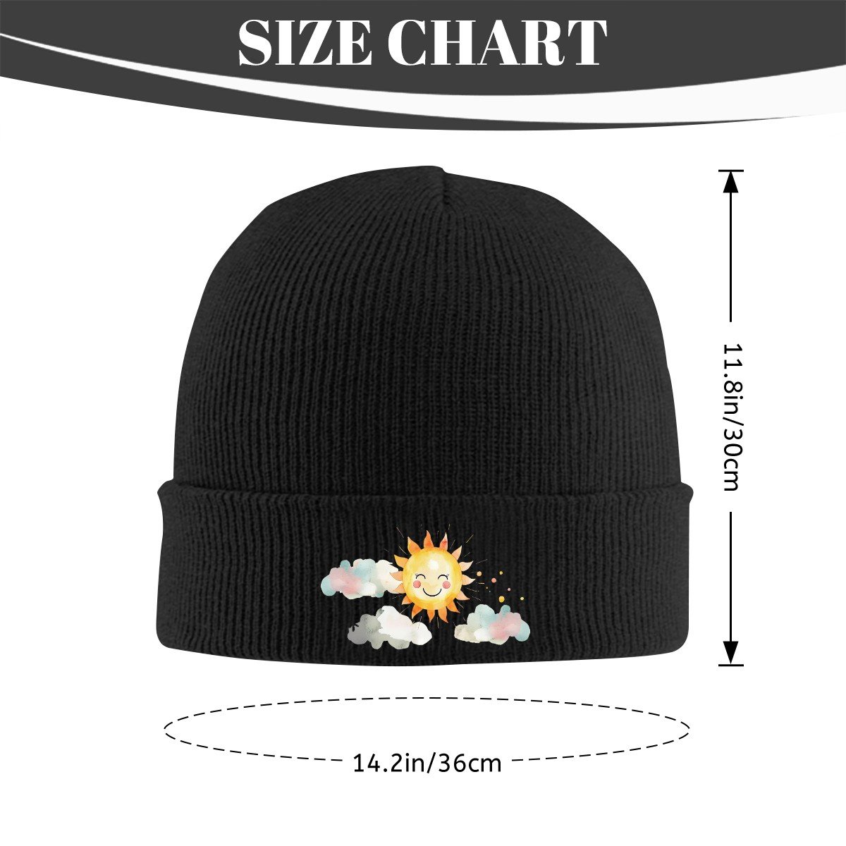 Knit Hat with Heat Transfer Patch