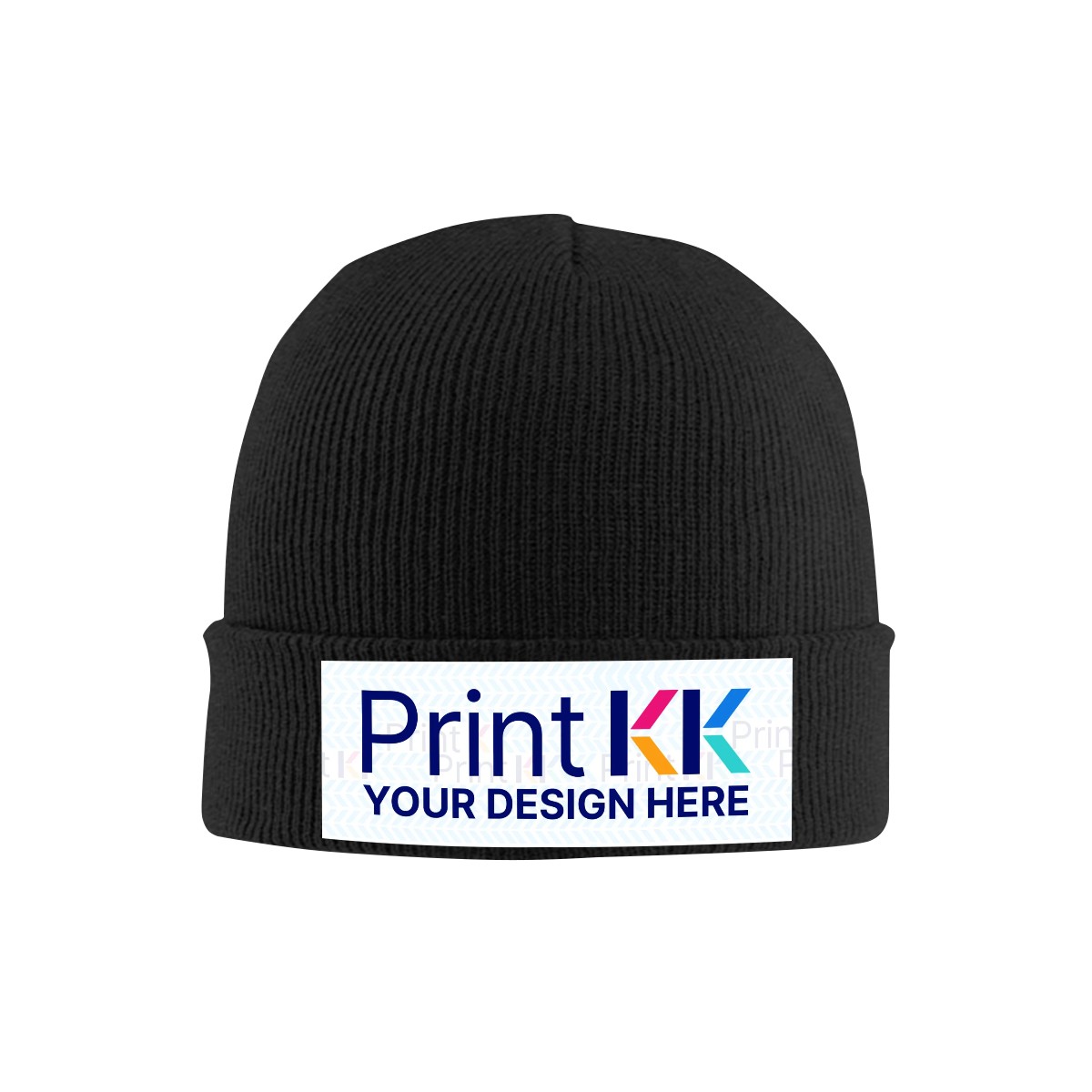 Knit Hat with Heat Transfer Patch