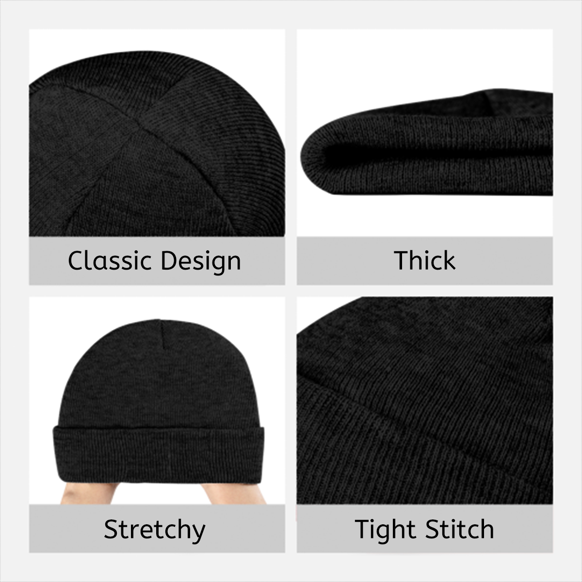 Knit Hat with Heat Transfer Patch