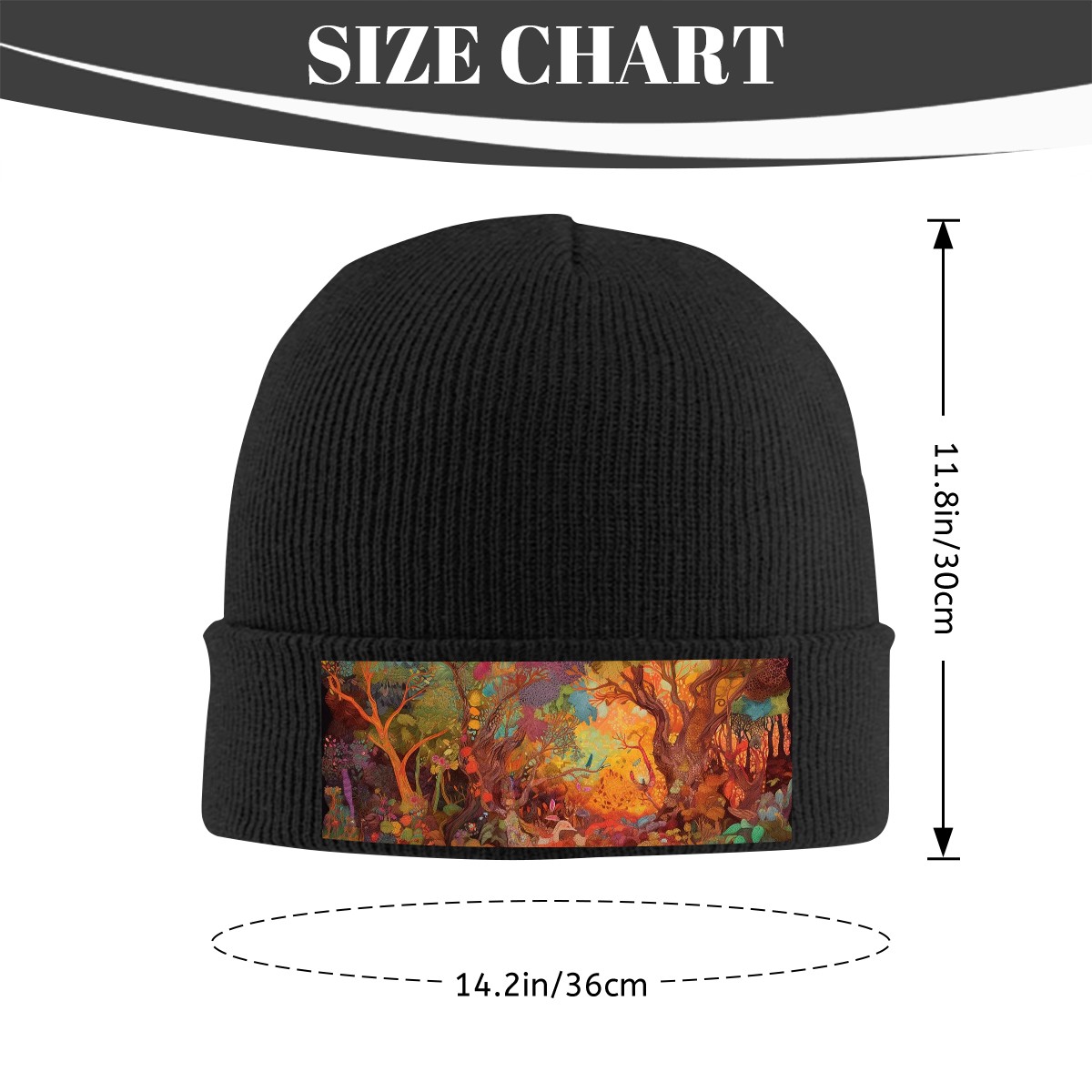 Knit Hat with Heat Transfer Patch