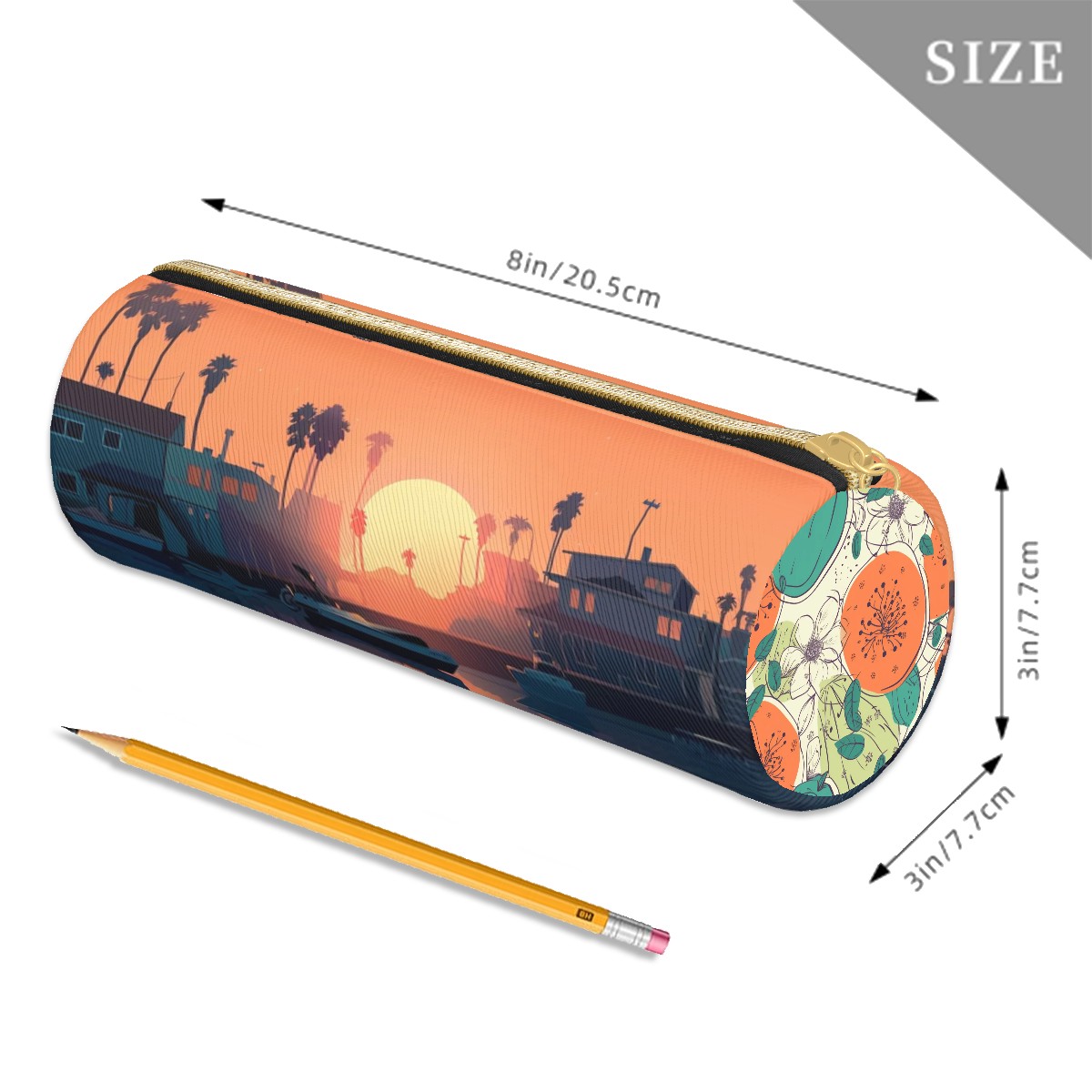 Leather Cylindrical Pencil Case