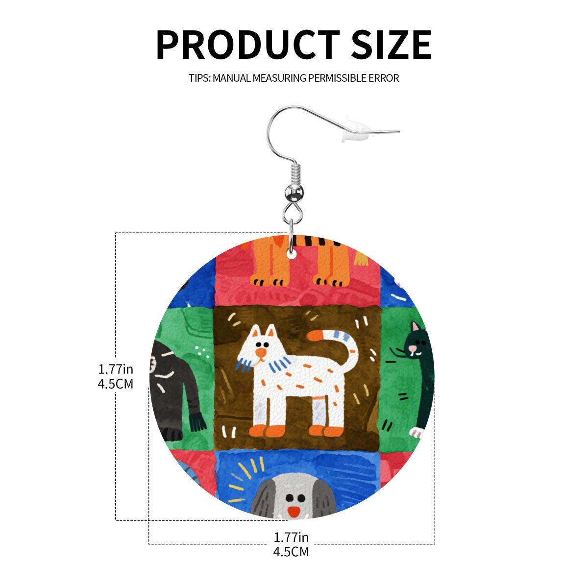 レザーラウンドピアス