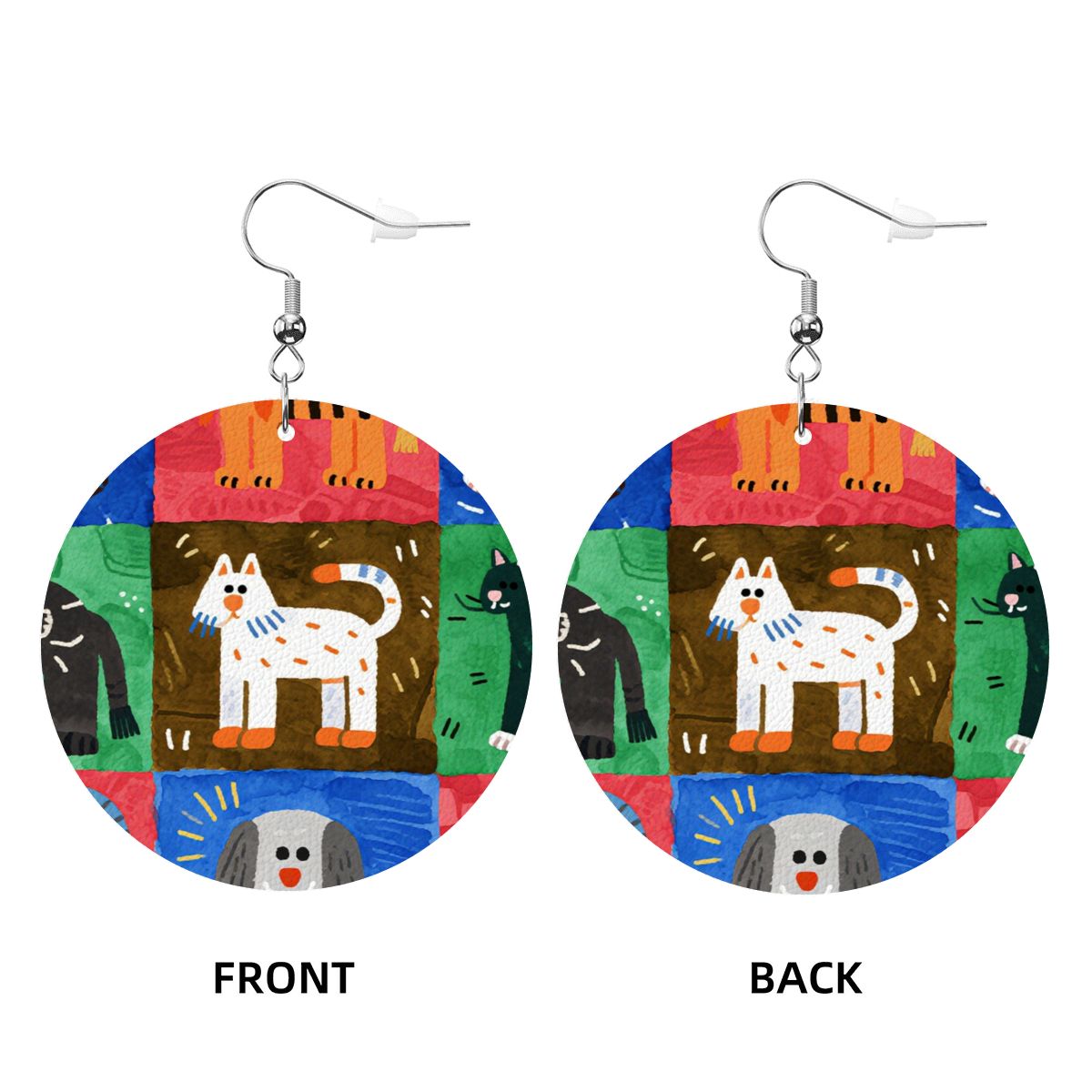 レザーラウンドピアス