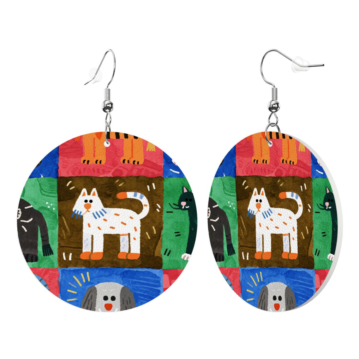 レザーラウンドピアス