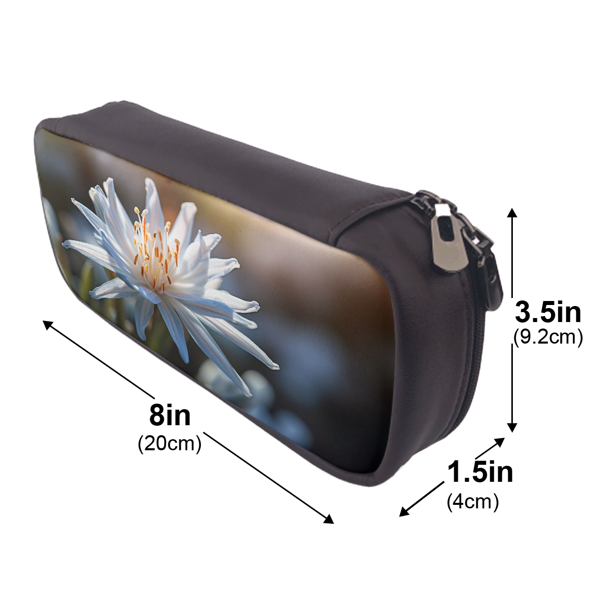 Vertical Leather Clamshell Pencil Case