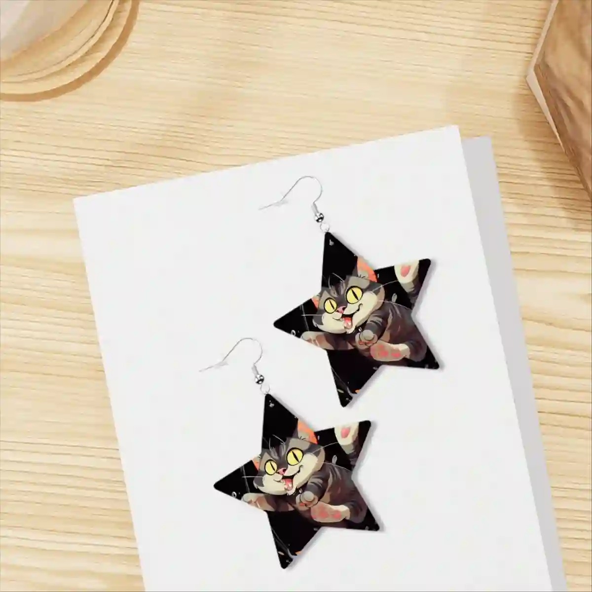 Leather Star Earrings