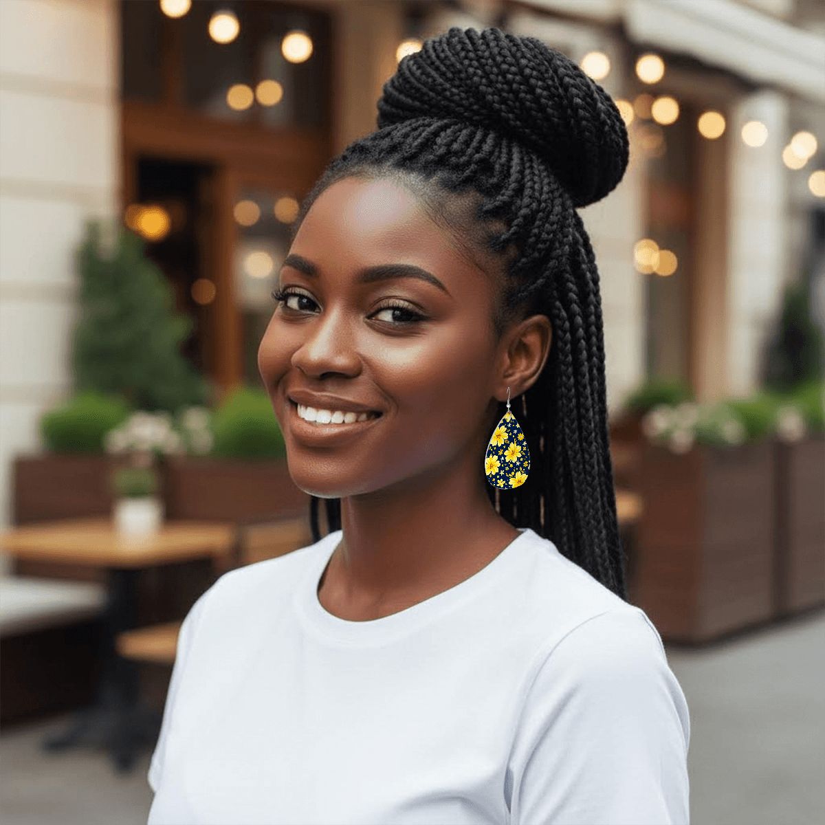 Orecchini a goccia in pelle