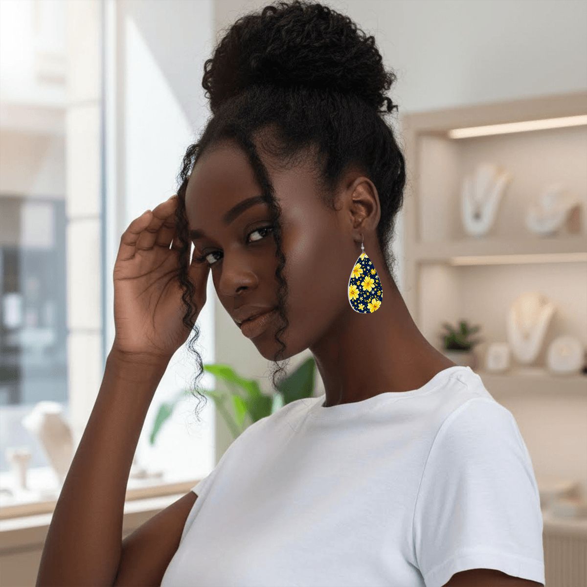 Orecchini a goccia in pelle