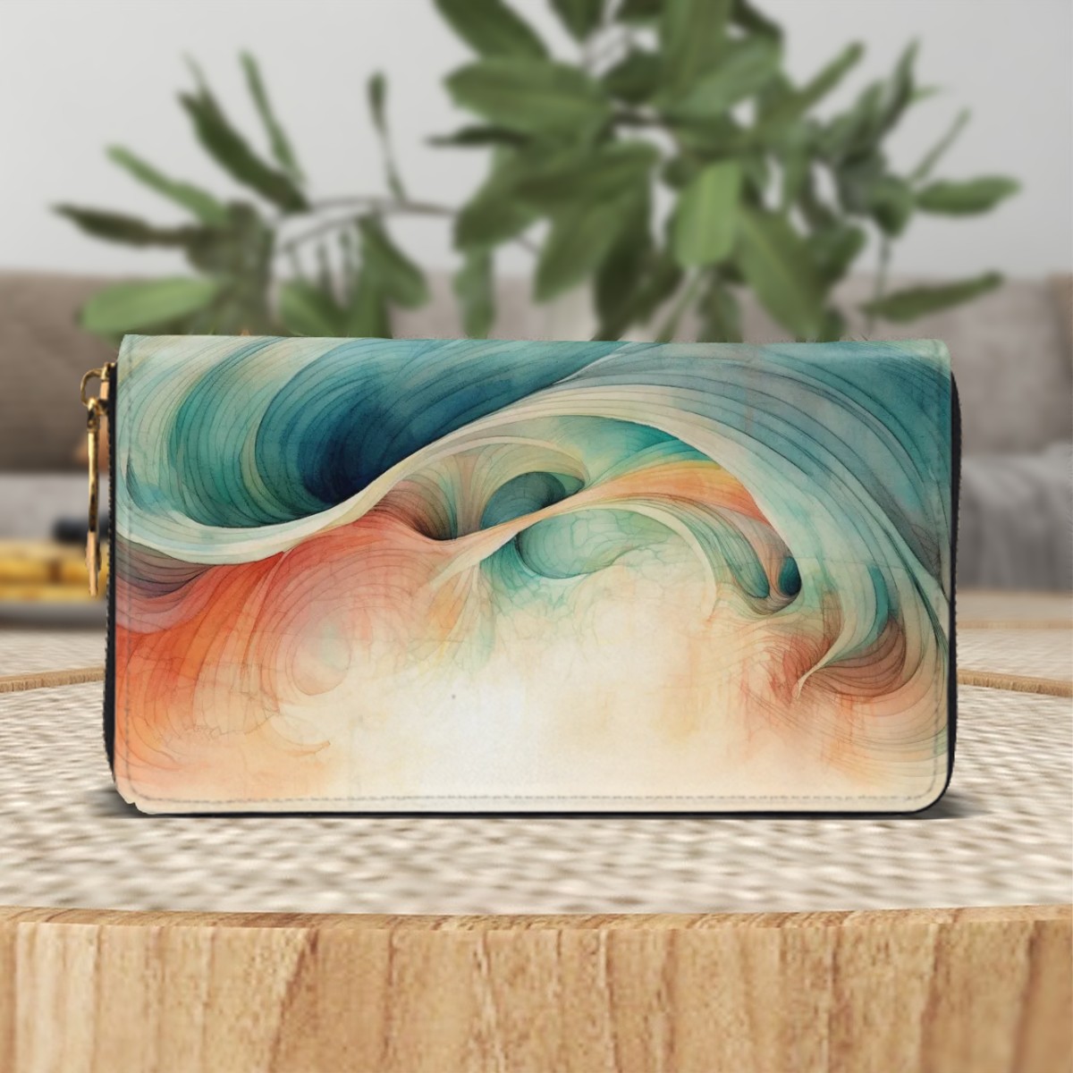 Horizontal Leather Long Clutch Wallet