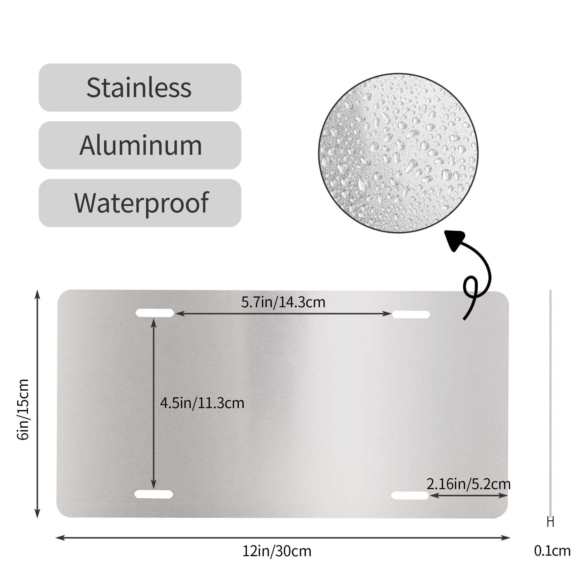 Aluminum Thick License Plate