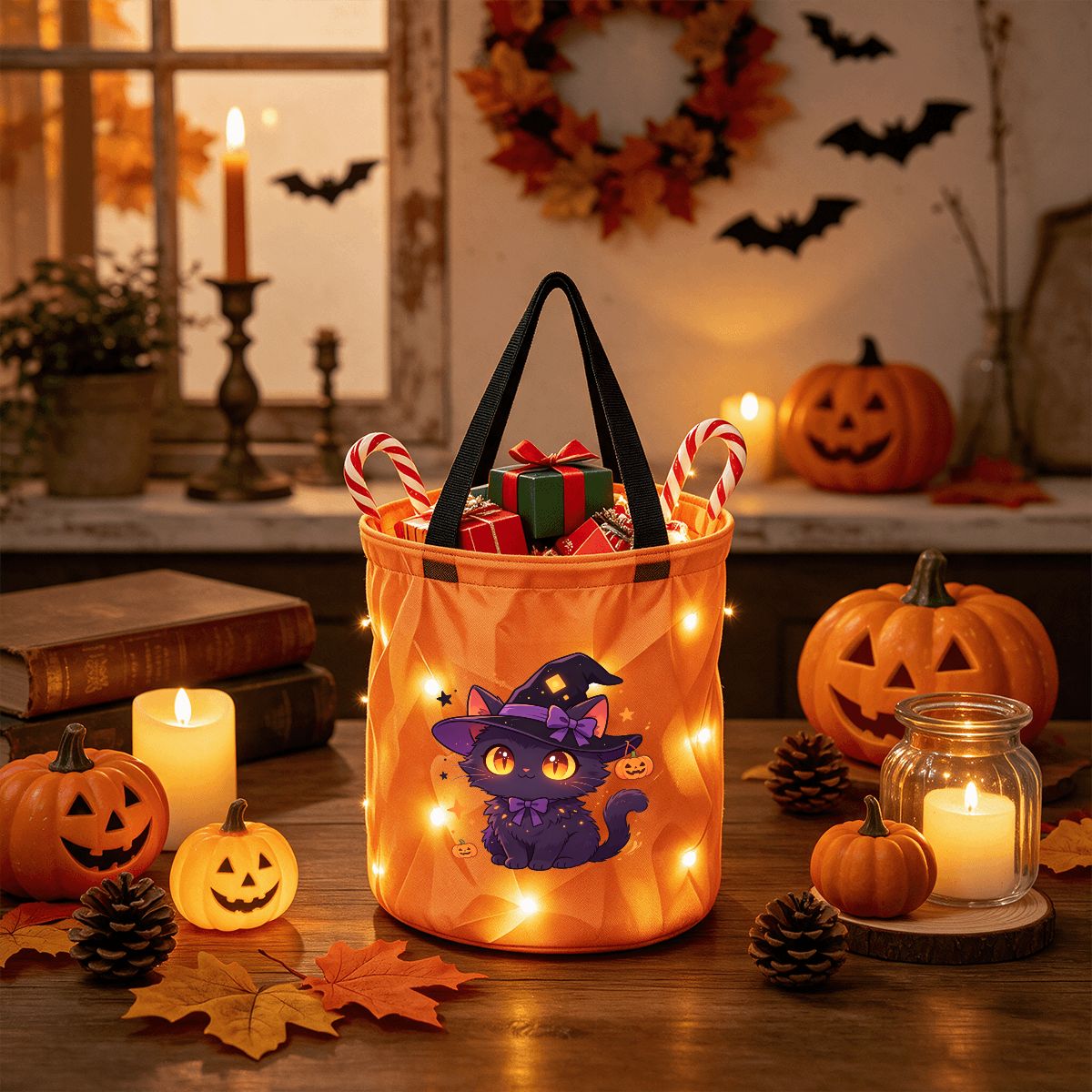 ハロウィンバスケット点灯