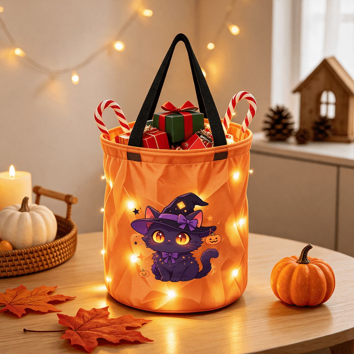 ハロウィンバスケット点灯