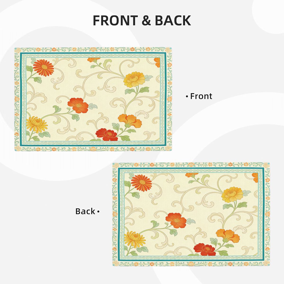 Manteles individuales de imitación lino de doble capa