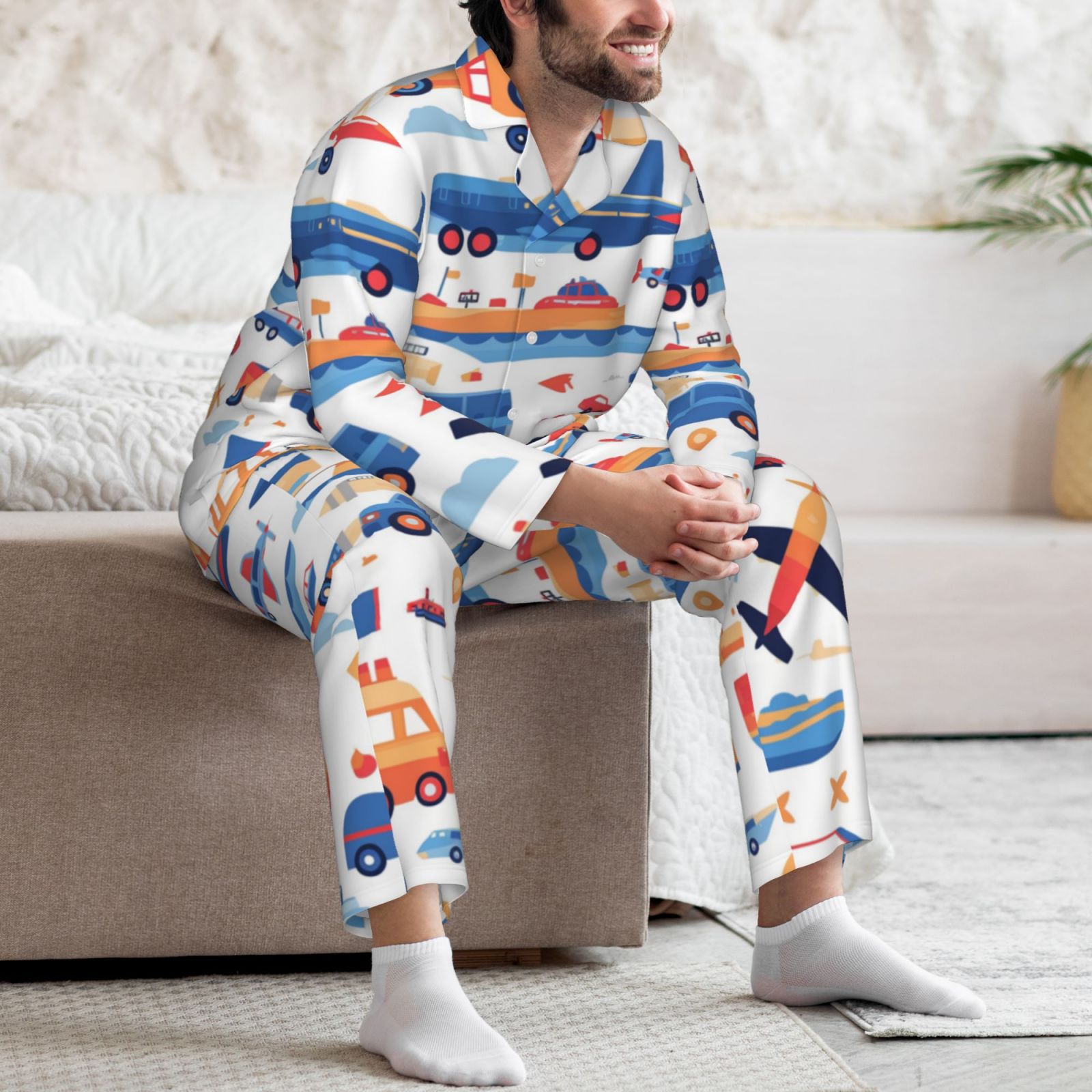 Long Sleeved Pajamas for Men Set