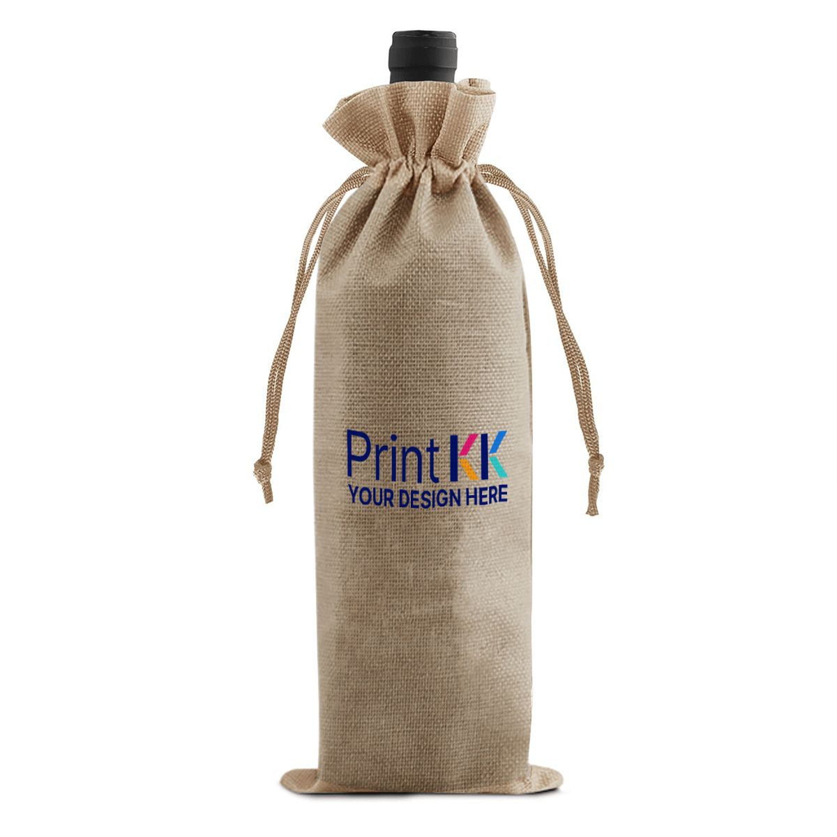 Mahjong Linen Wine Bag
