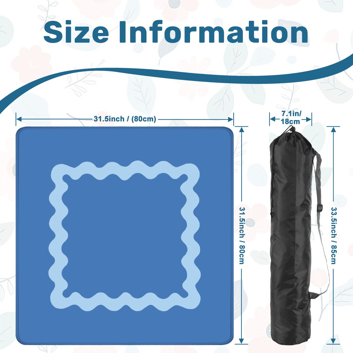 Mahjong Mat Light Blue Ruffled Border