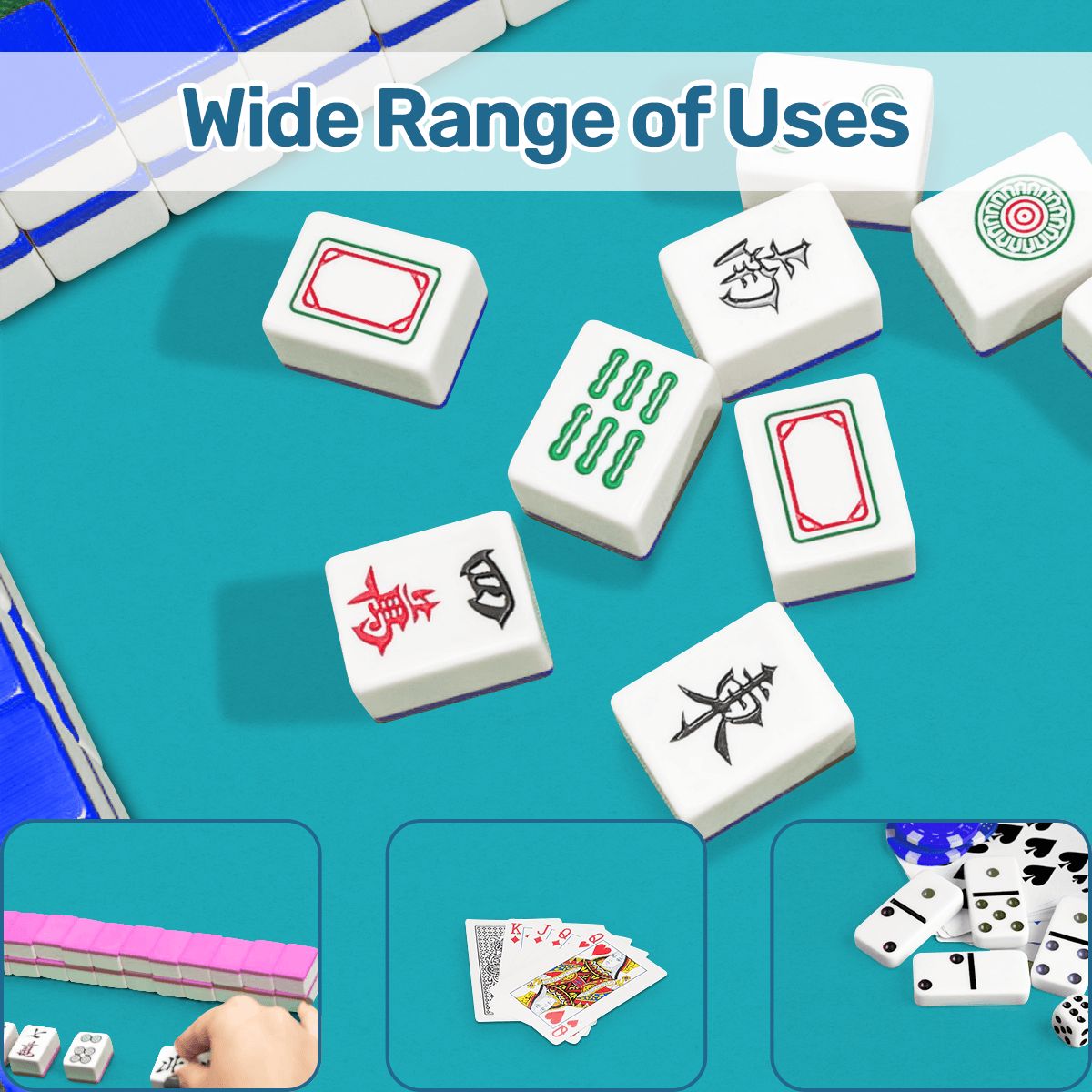 Mahjong Mat Magenta Teal Rounded Border