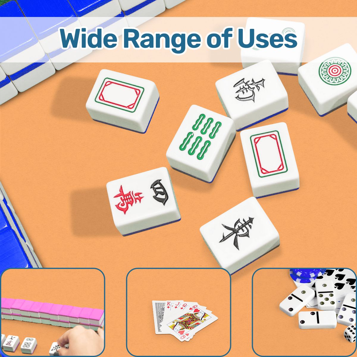 Mahjong Mat Peach Orange Rounded Border