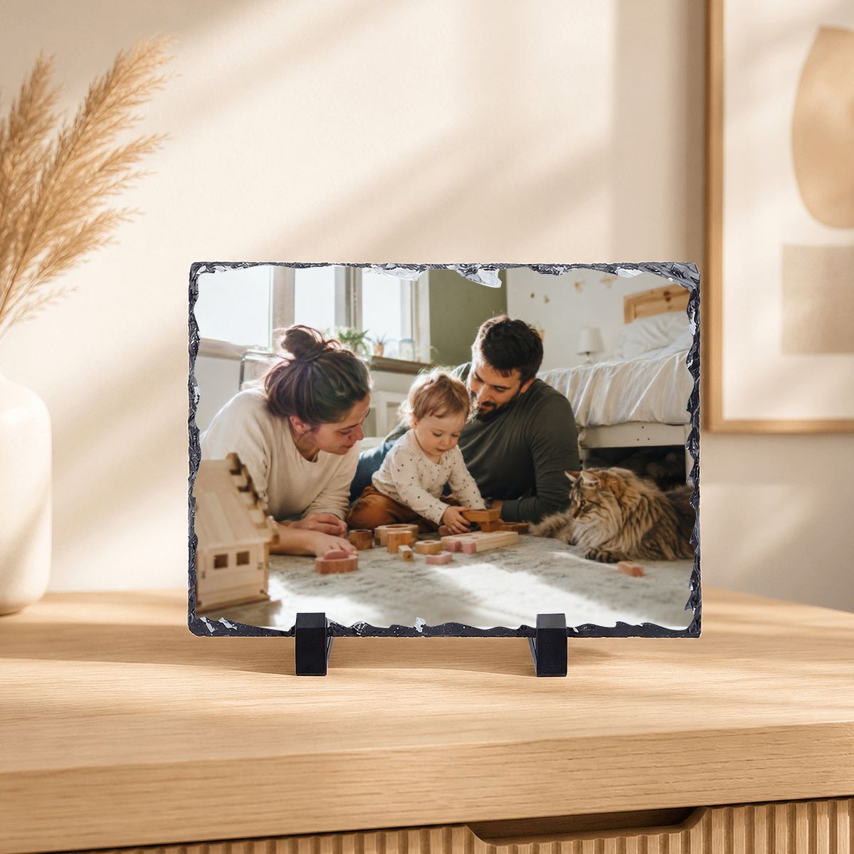 Memorial Photo Rock Slate Frame