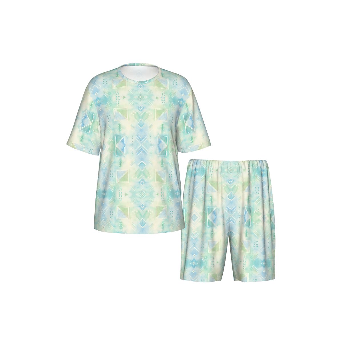 Men Crew Neck Shorts Pajama Set