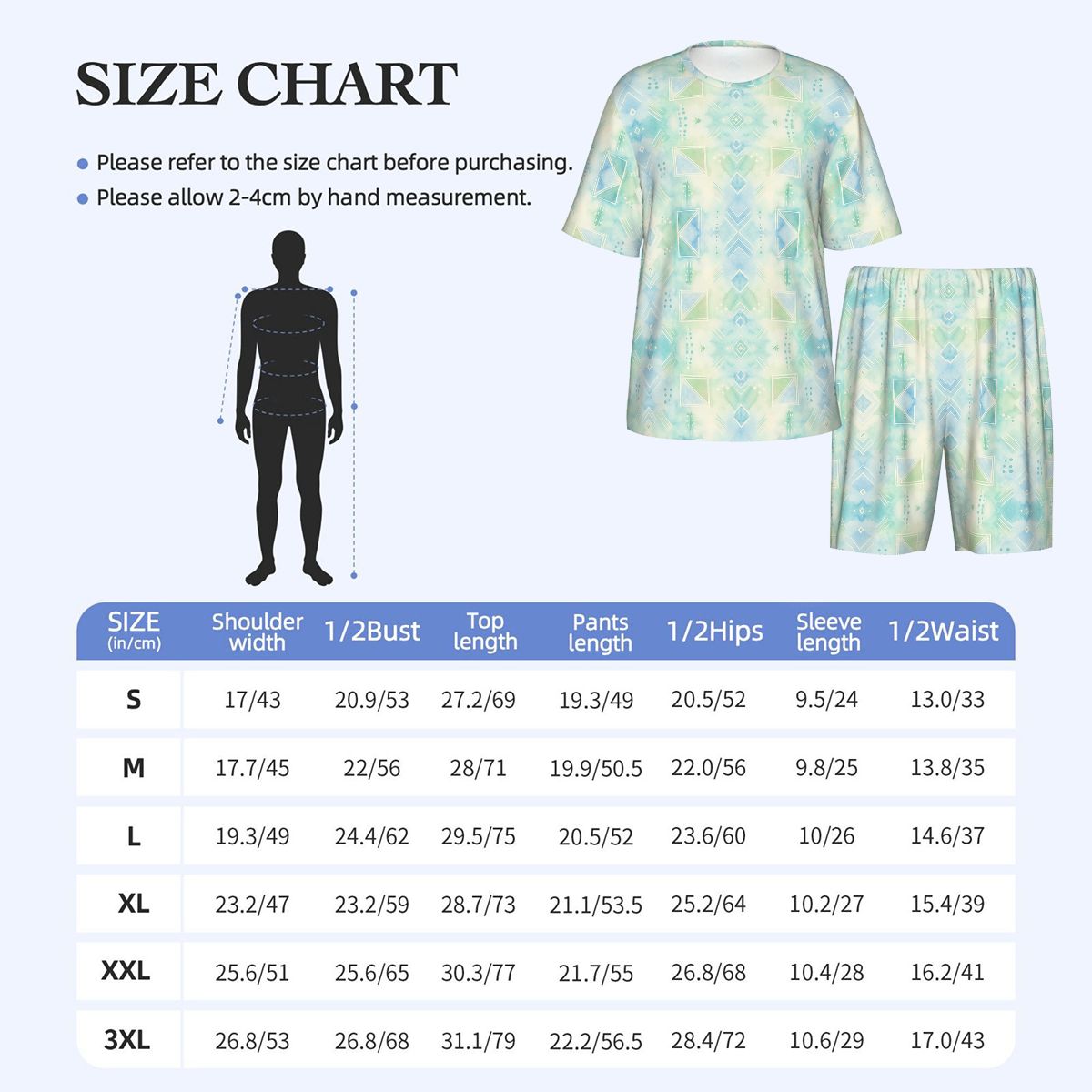 Men Crew Neck Shorts Pajama Set
