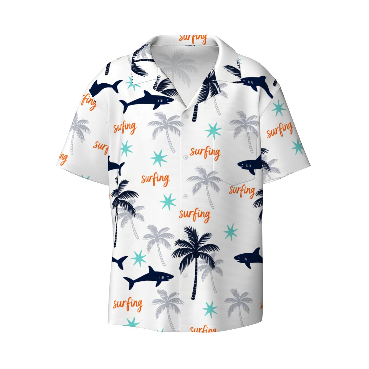 Men's Cuban Collar Short Sleeve Shirt