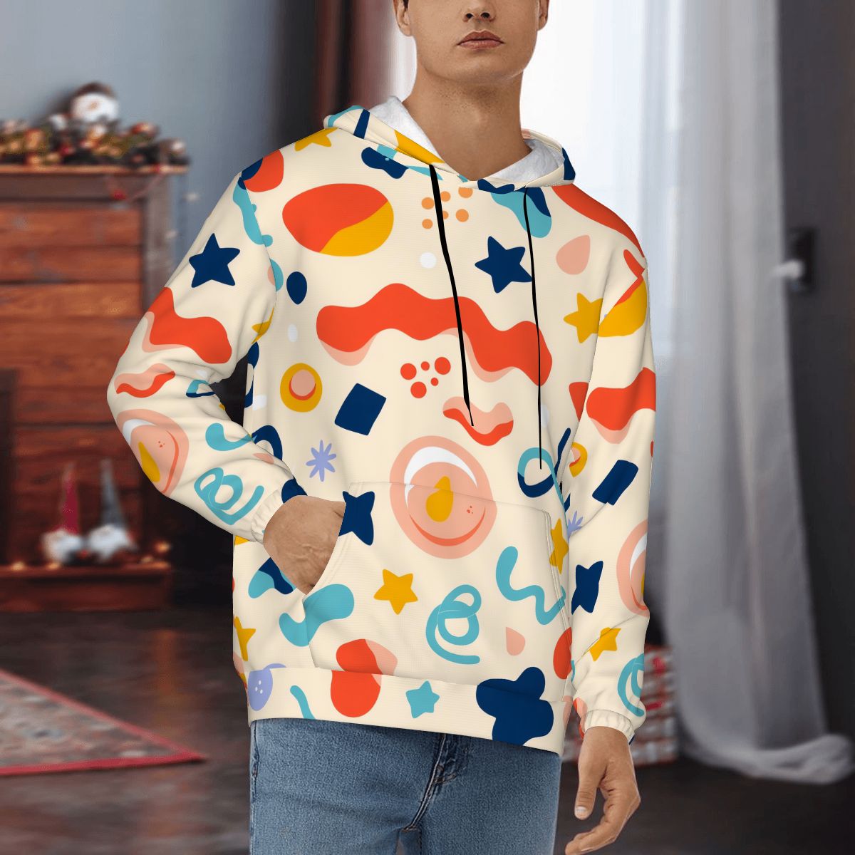 Felpa con cappuccio da uomo con tasche Servizi personalizzati