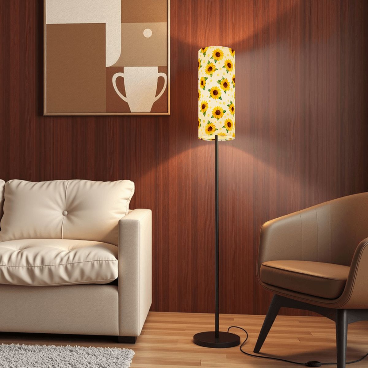 Modern Standing Floor Lamp Shade with Ring (Made in USA)