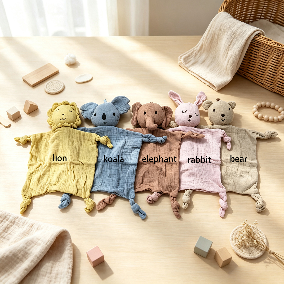 Muslin Baby Lovey - Animal Security Blanket