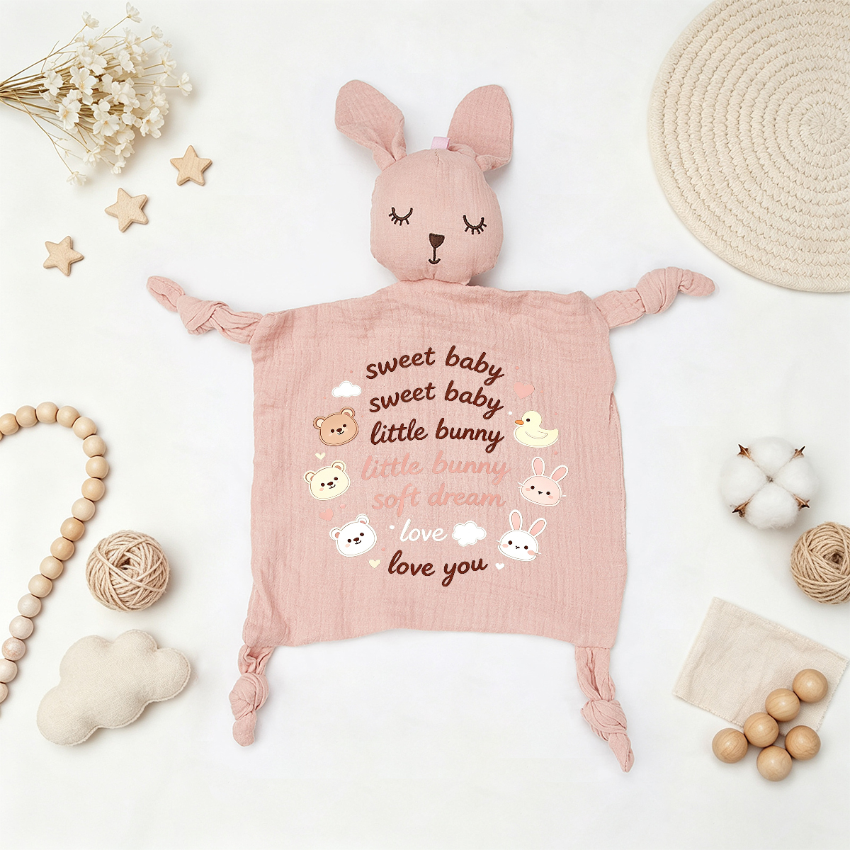 Muslin Baby Lovey - Animal Security Blanket