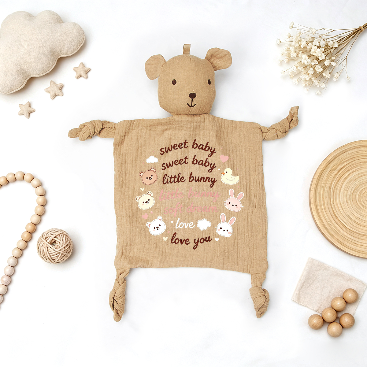 Muslin Baby Lovey - Animal Security Blanket