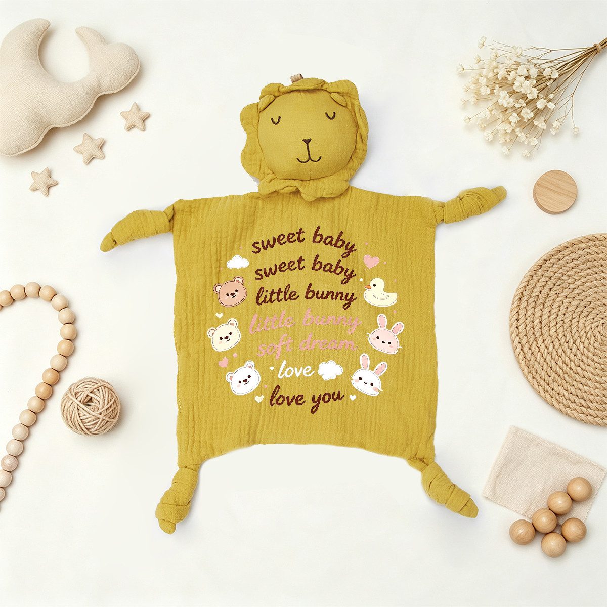 Muslin Baby Lovey - Animal Security Blanket