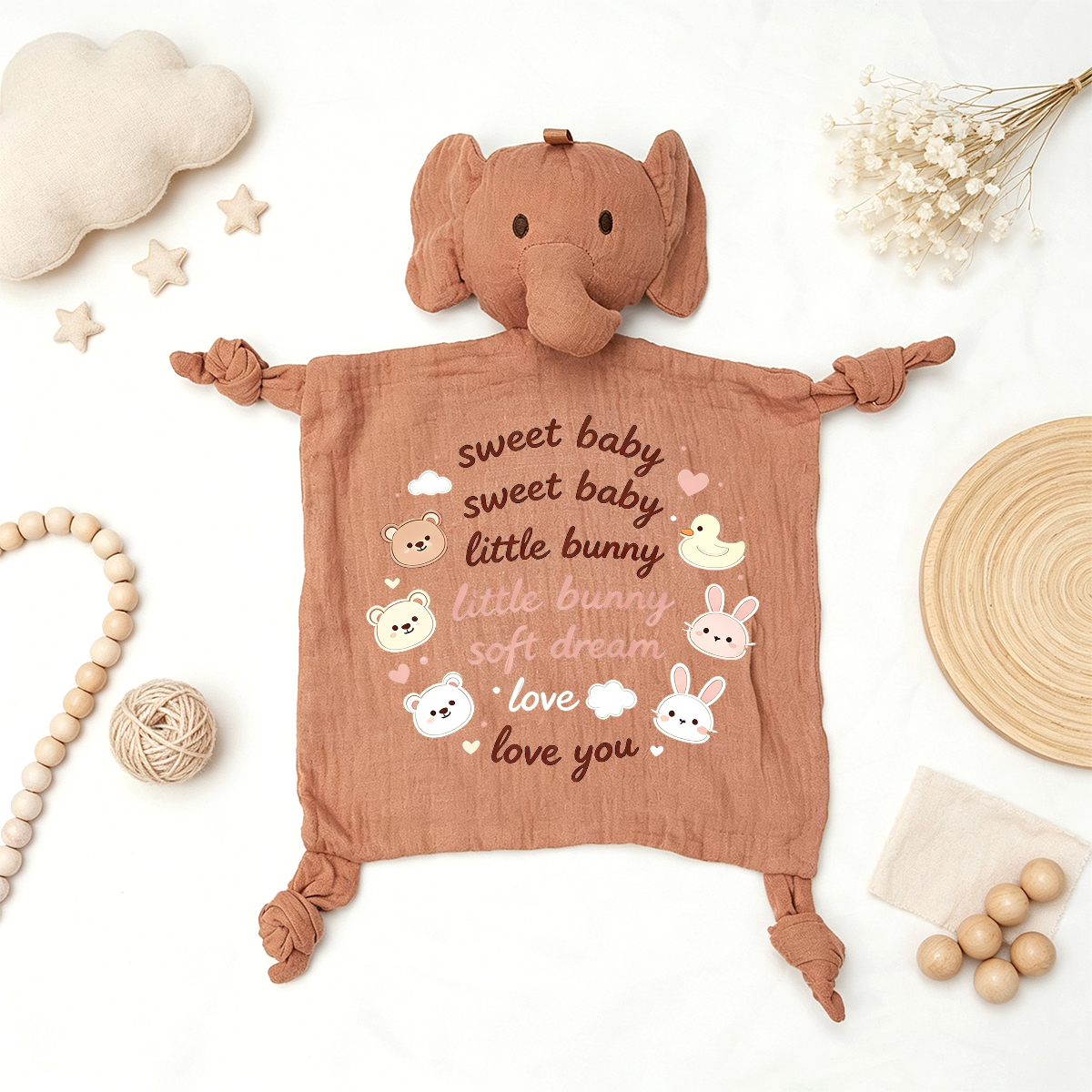 Muslin Baby Lovey - Animal Security Blanket