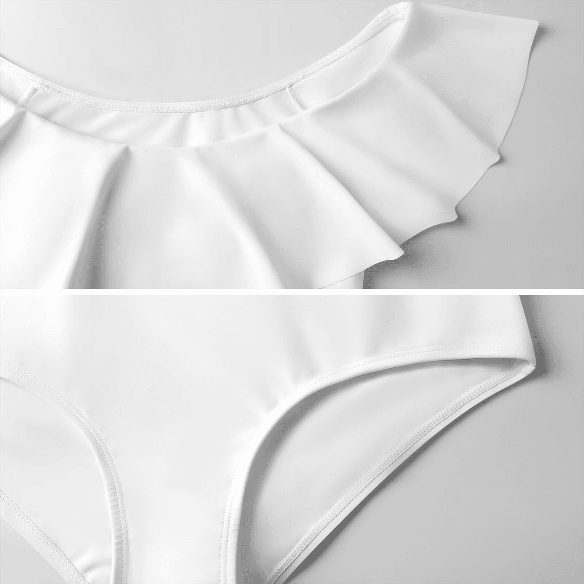 Off Shoulder Ruffle One-Piece Swimsuit