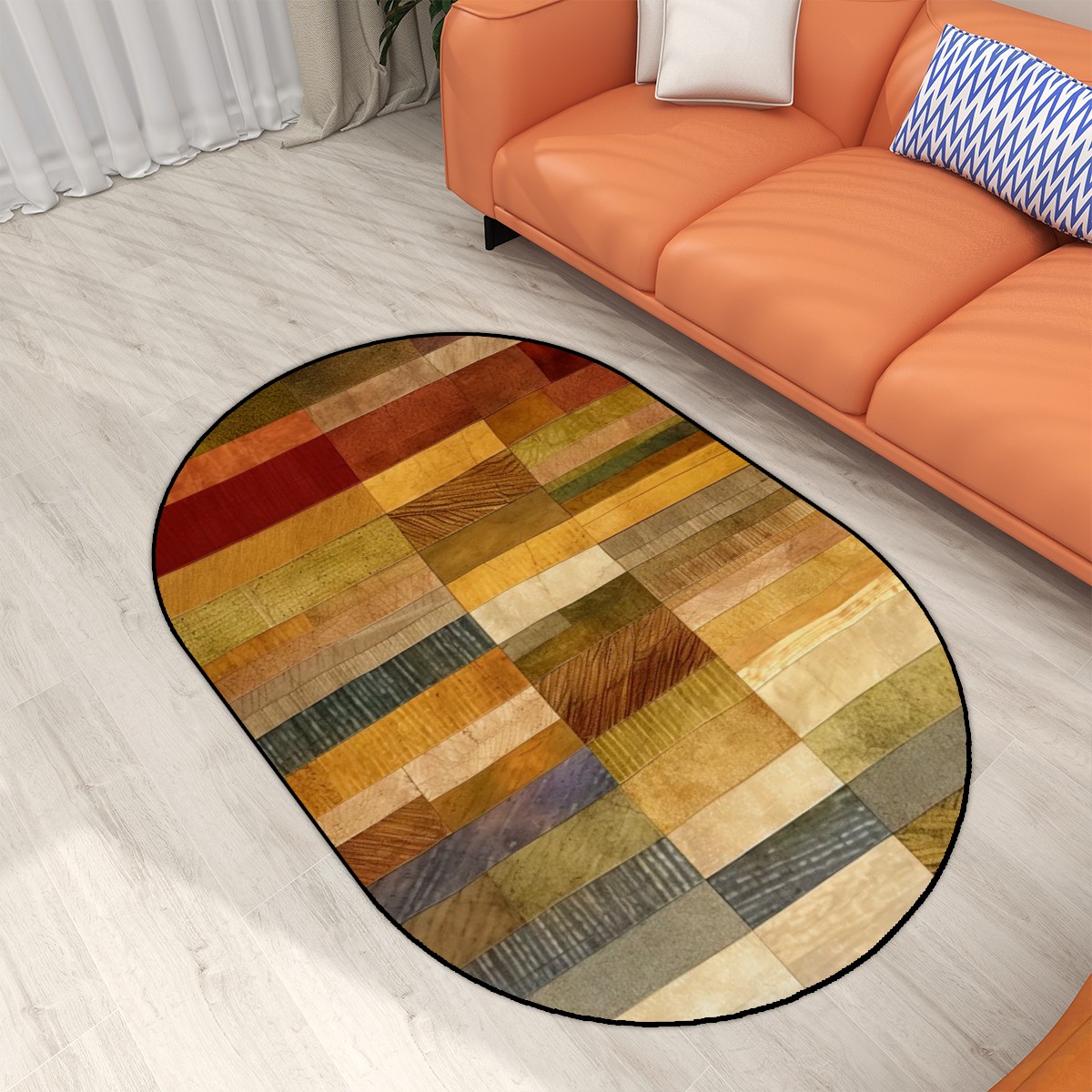 Oval Area Rug Plush Carpet