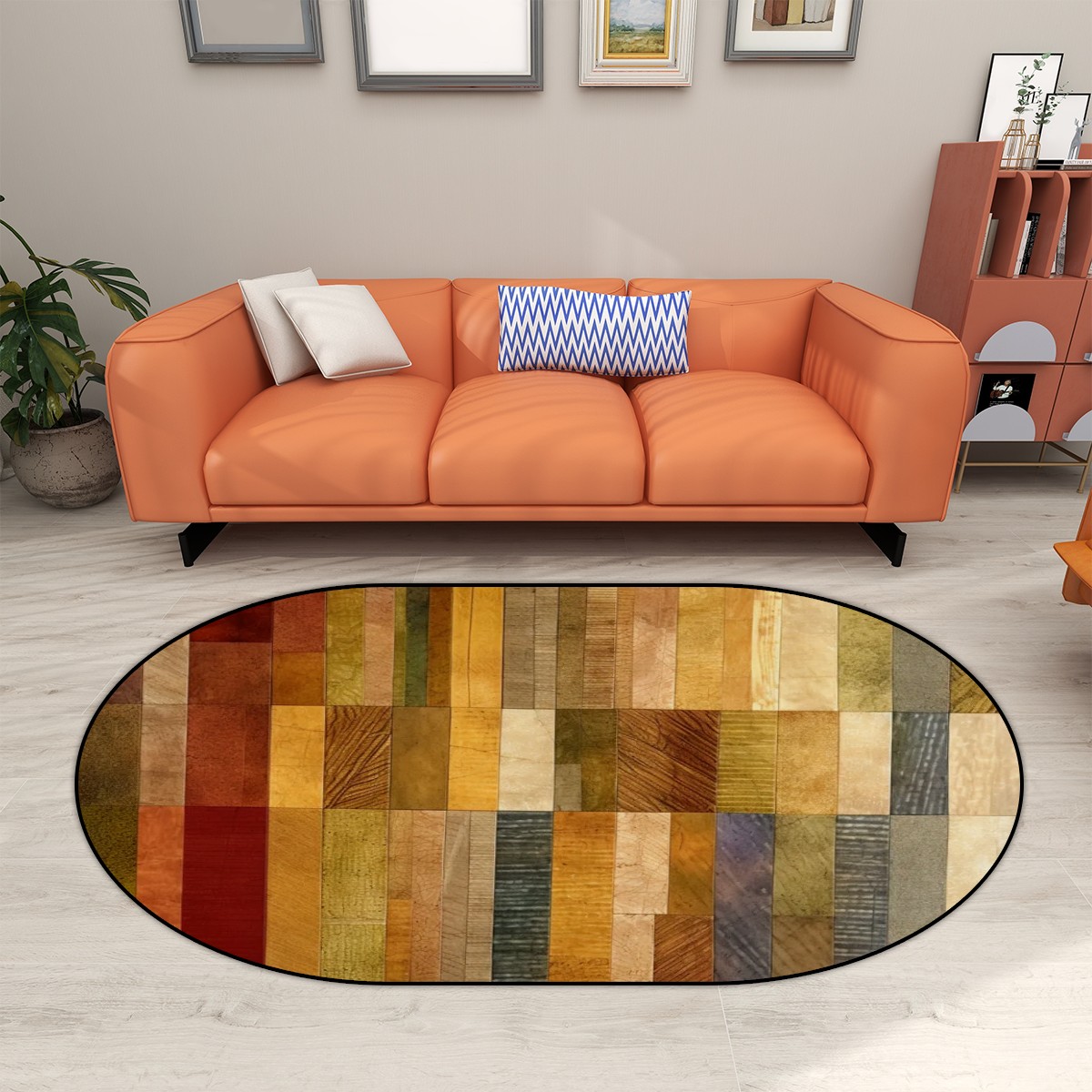 Oval Area Rug Plush Carpet