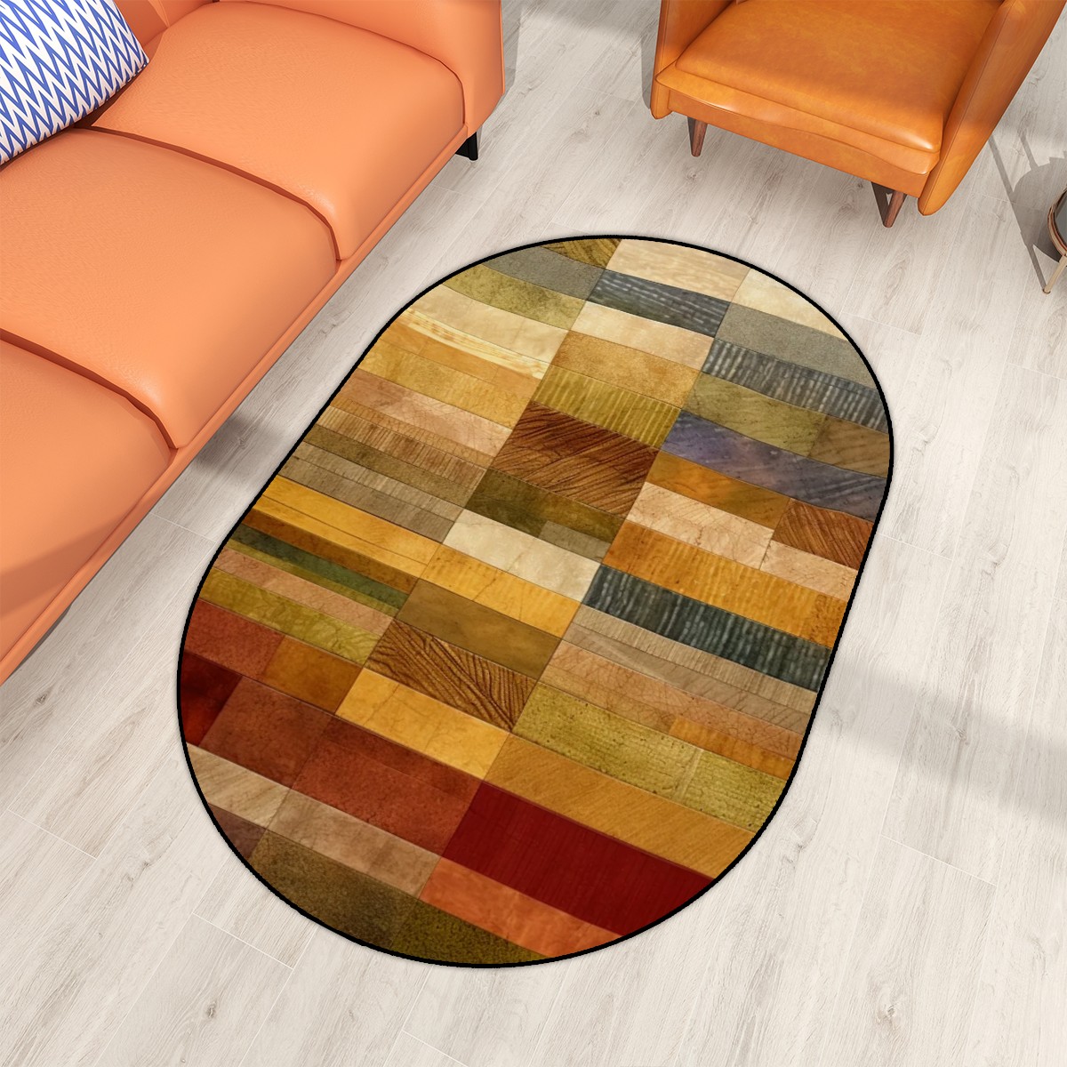 Oval Area Rug Plush Carpet