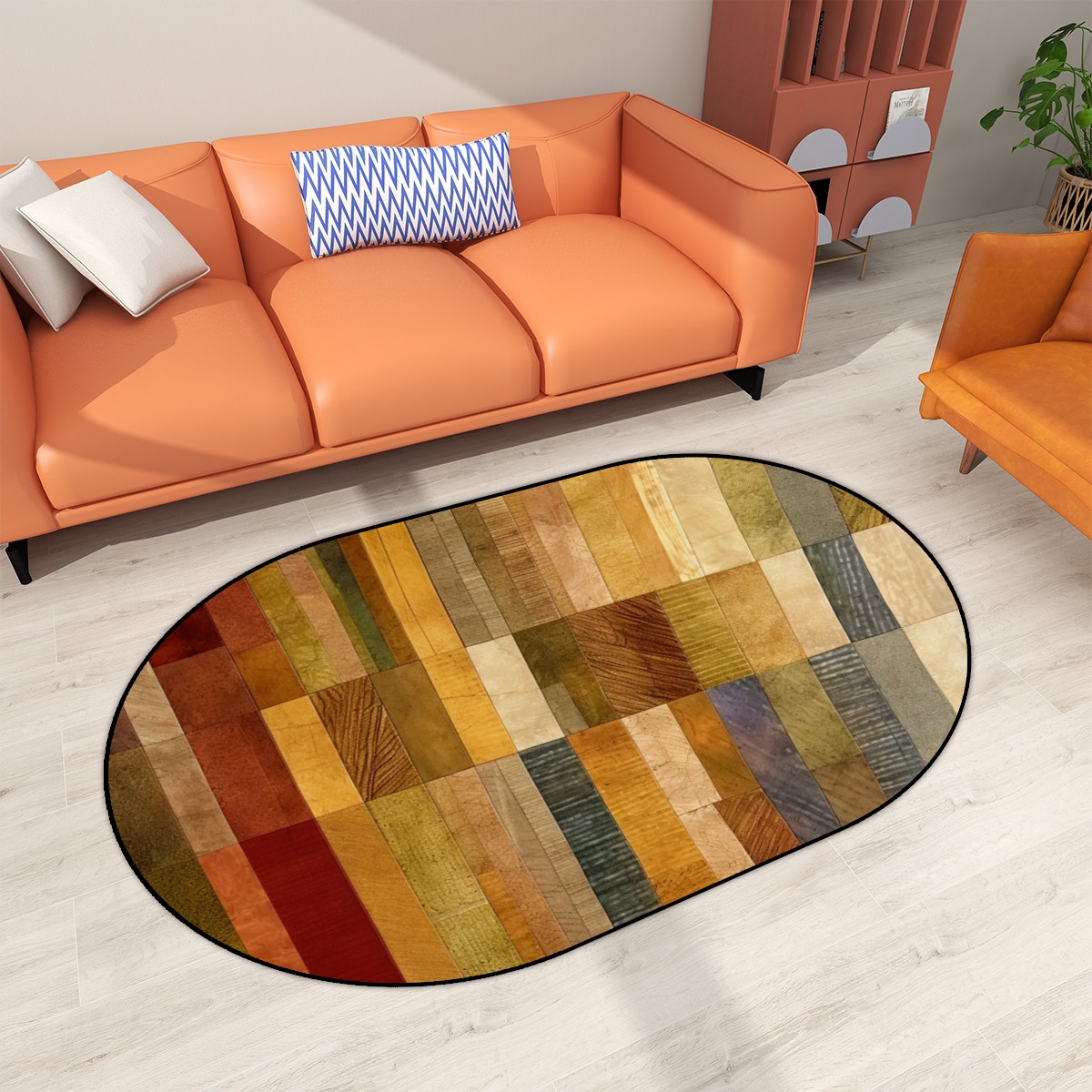 Oval Area Rug Plush Carpet