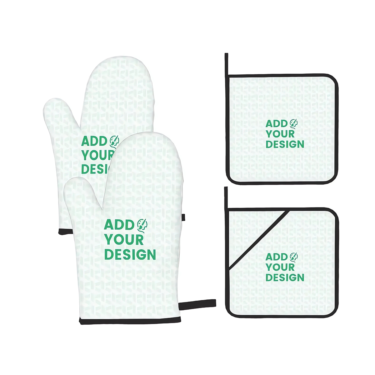 Oven Mitts and Pot Holders Sets (4pcs)