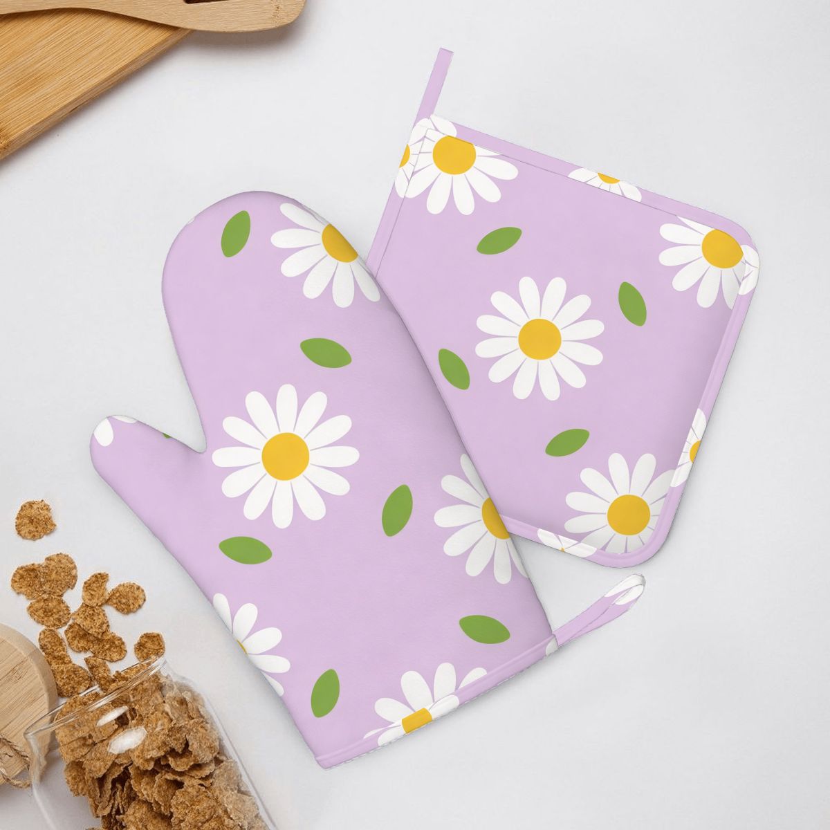 Silicone Oven Mitts and Pot Holders Sets (Right)