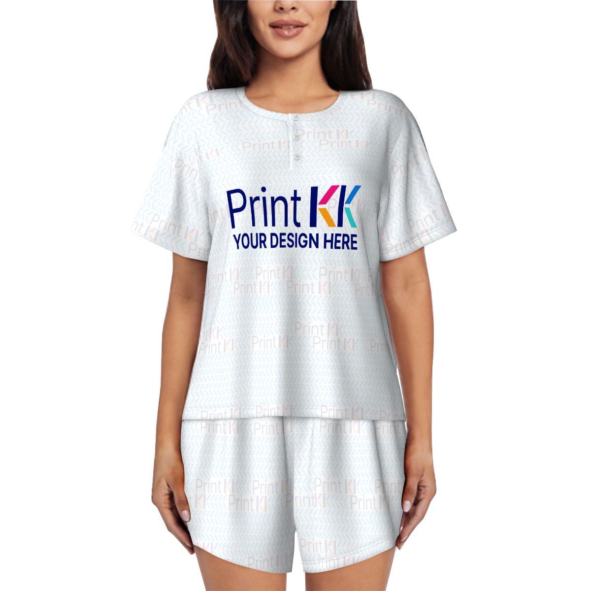 Pajama Sets for Women Crew Neck Short Sleeve