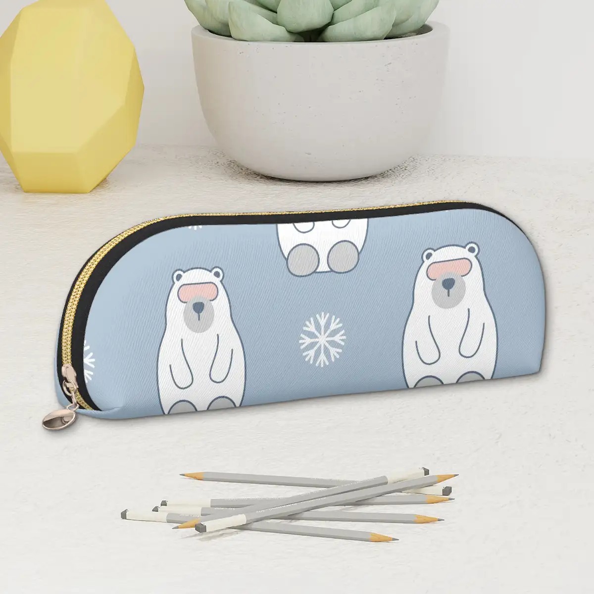 Leather Semicircle Pencil Case