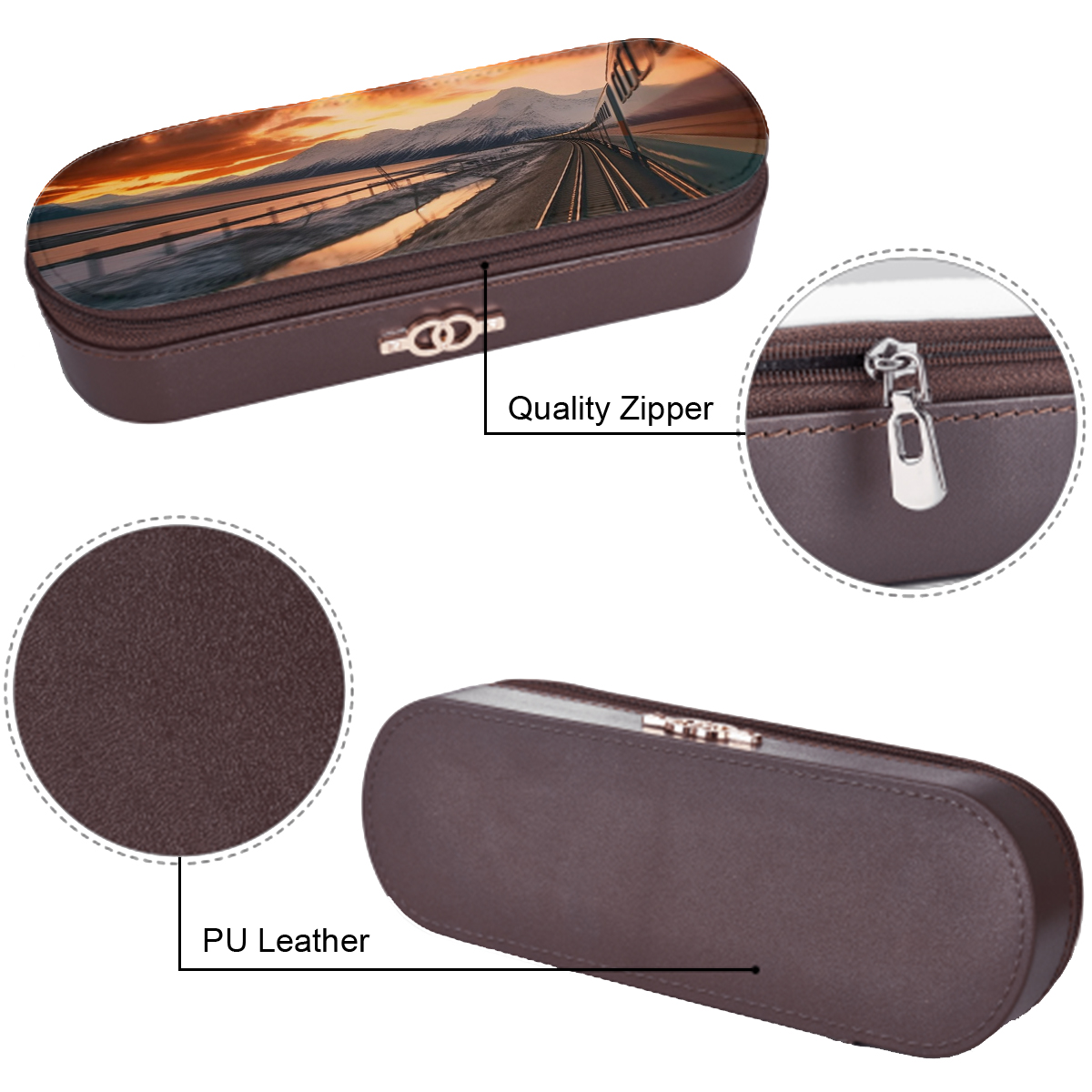 Hardshell Leather Pencil Case