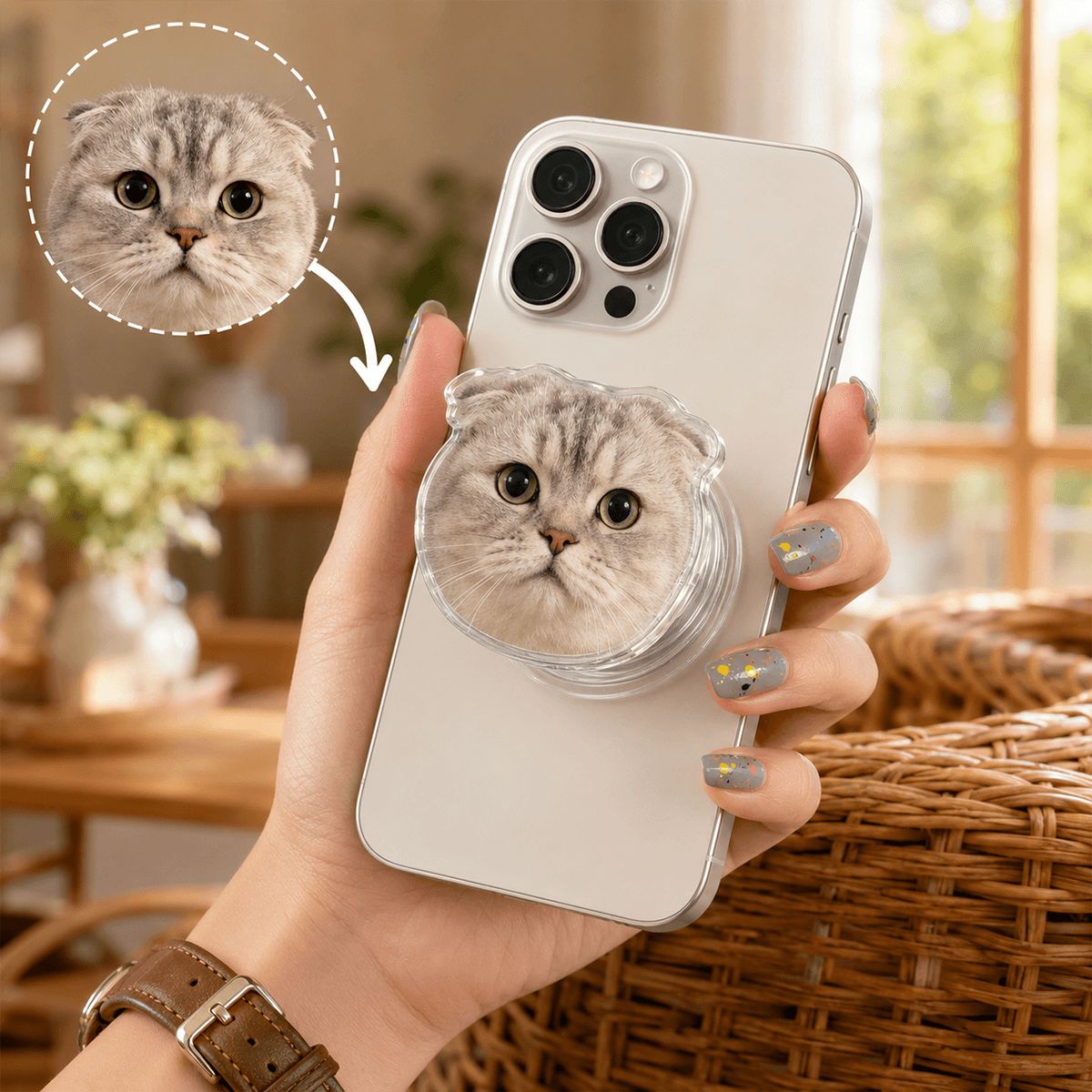 Phone Grip Shaped Acrylic Stand