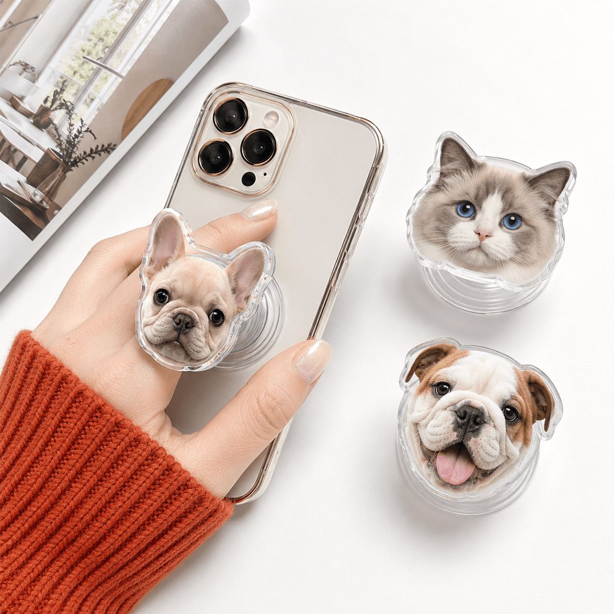 Phone Grip Shaped Acrylic Stand