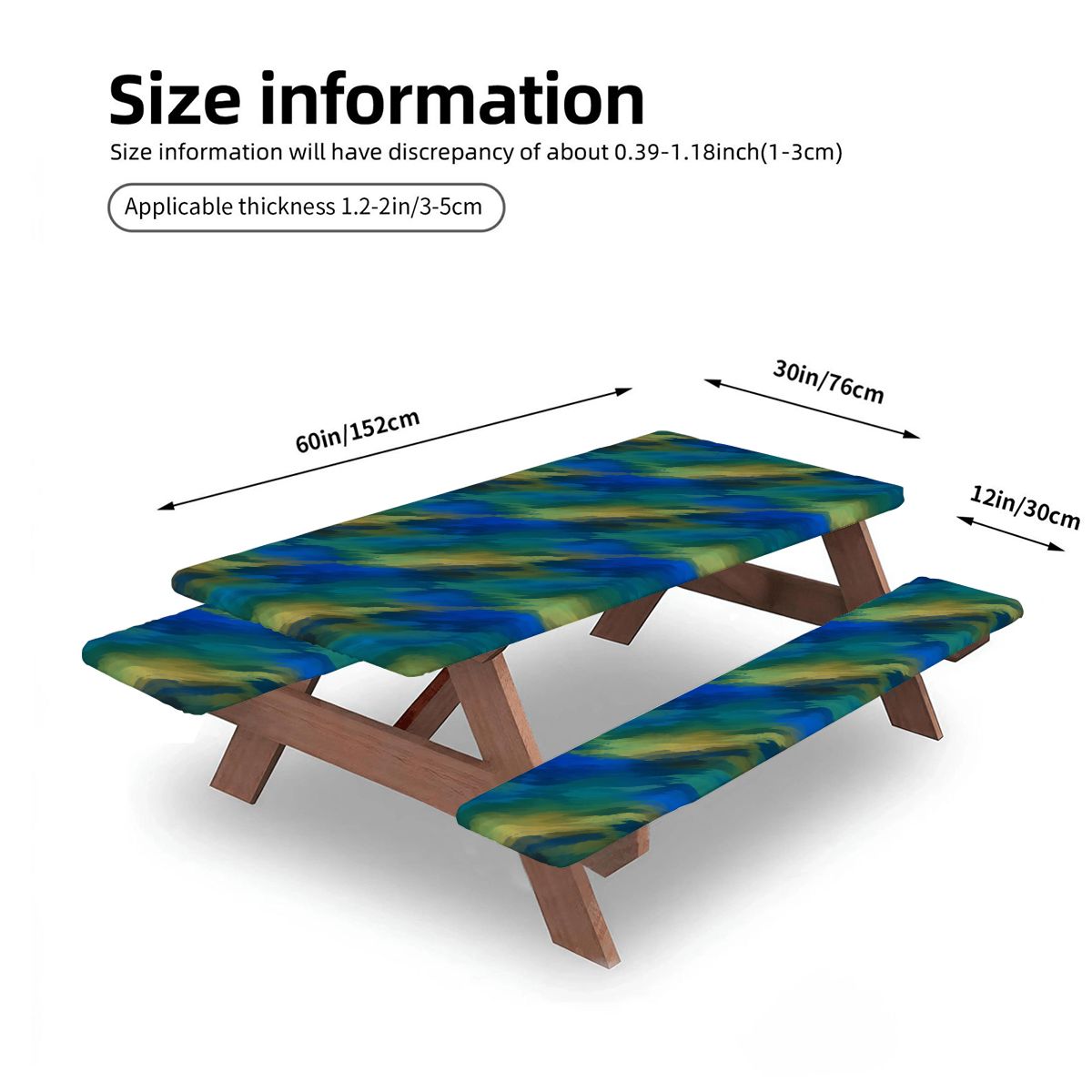 Picnic Table Cover with Bench Covers 5FT