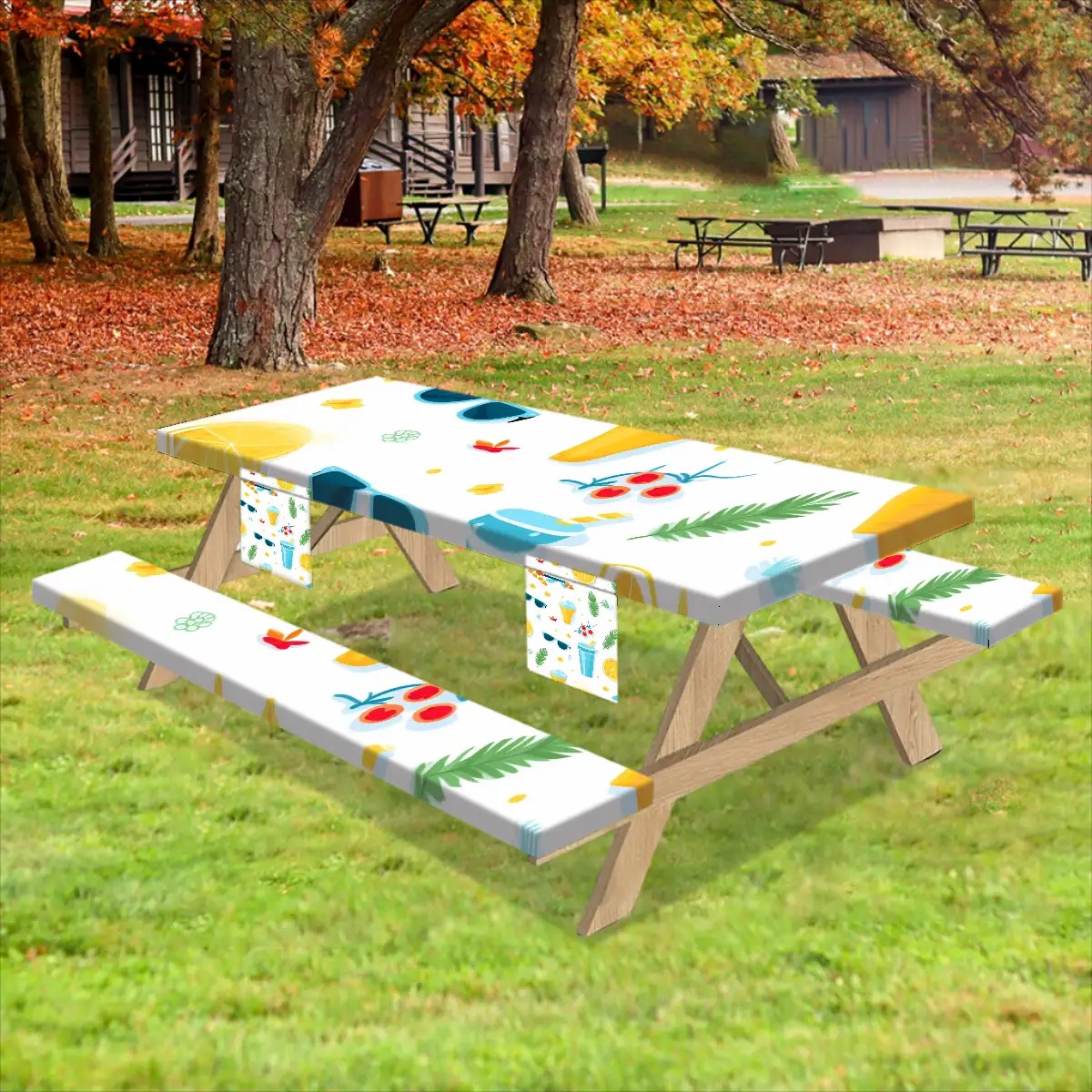 Outdoor Picnic Table Cover with Bench Covers